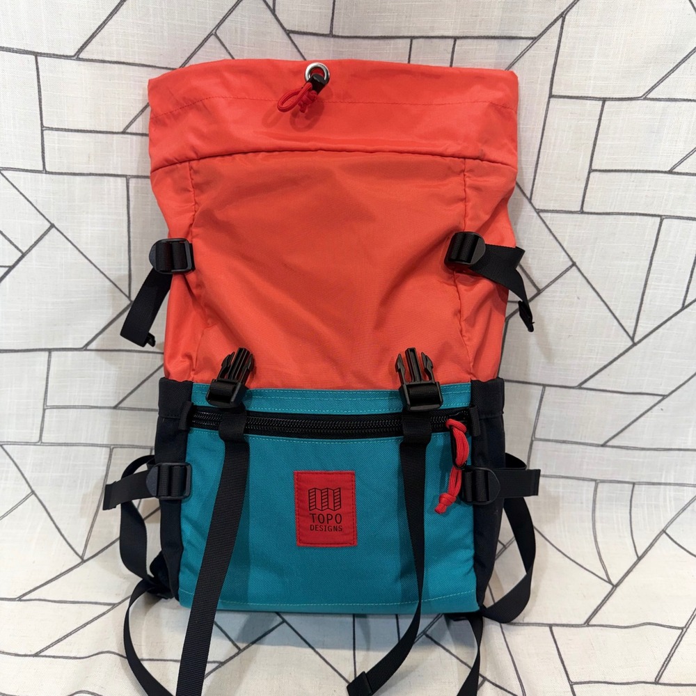 Topo Designs Rover Pack Classic OS Multi Color Block Nylon Backpack - Picture 10 of 13